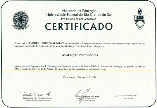 Avaliação Psicológica atendimento em todo o Brasil - Psicóloga especialista em avaliação psicológica pela UFRGS.