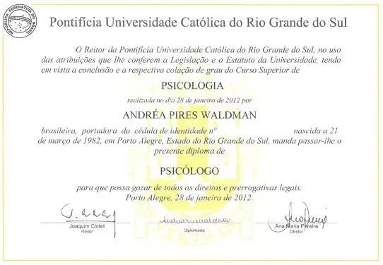 Avaliação Psicológica atendimento em todo o Brasil - Psicóloga com grau de bacharelado em psicologia pela PUCRS